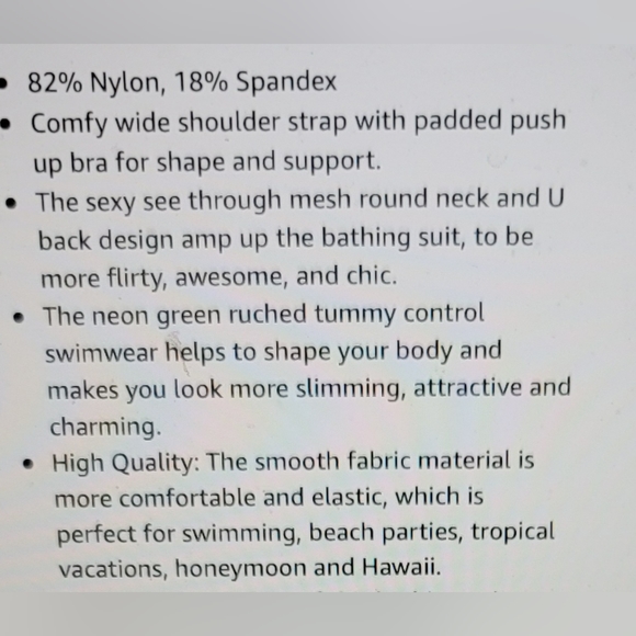 NWT GLAMOUR MESH PEEK A BOO RUCHED SLIMMING SWIM BATHING SUIT NEON GREEN XL - Picture 9 of 14